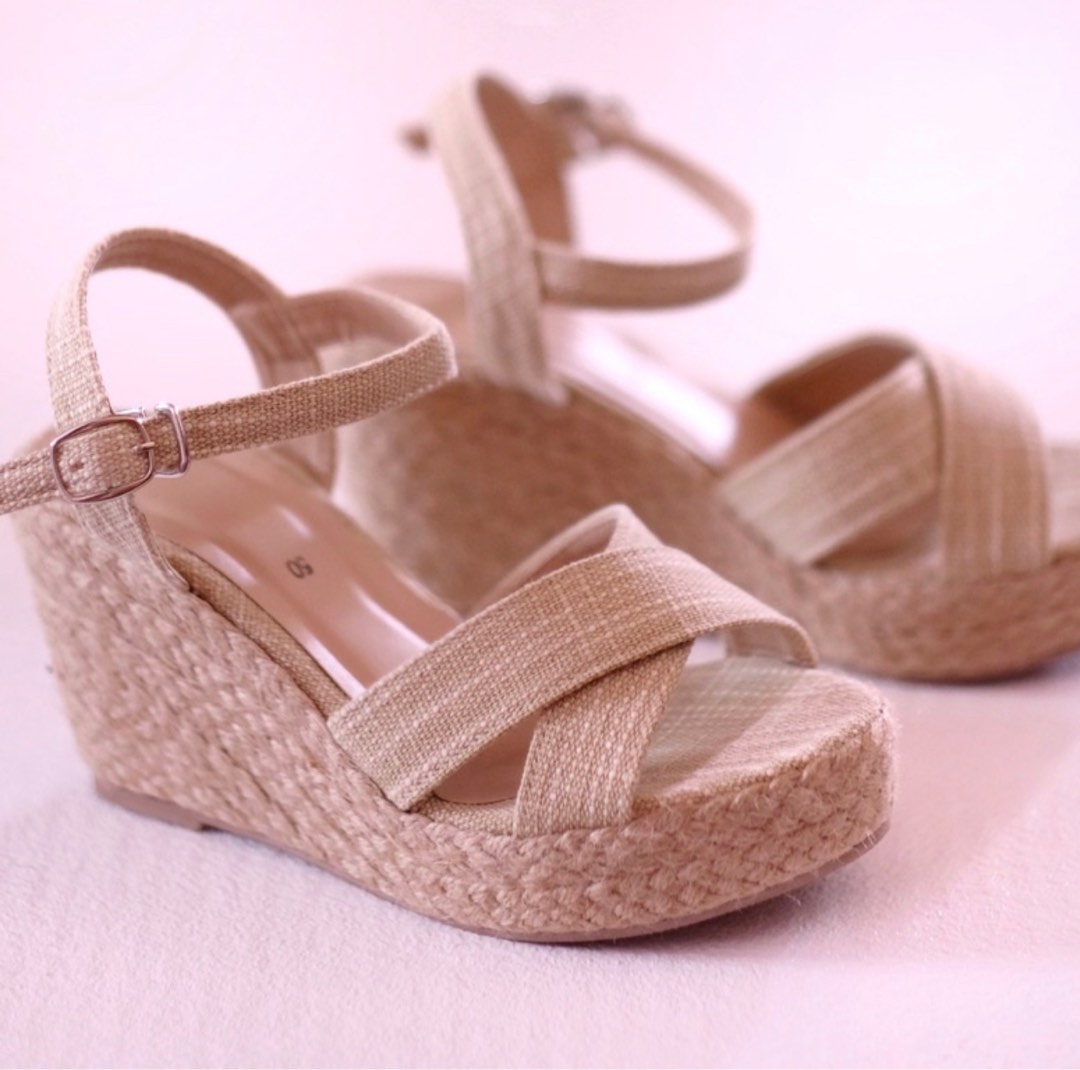 criss cross wedge sneakers