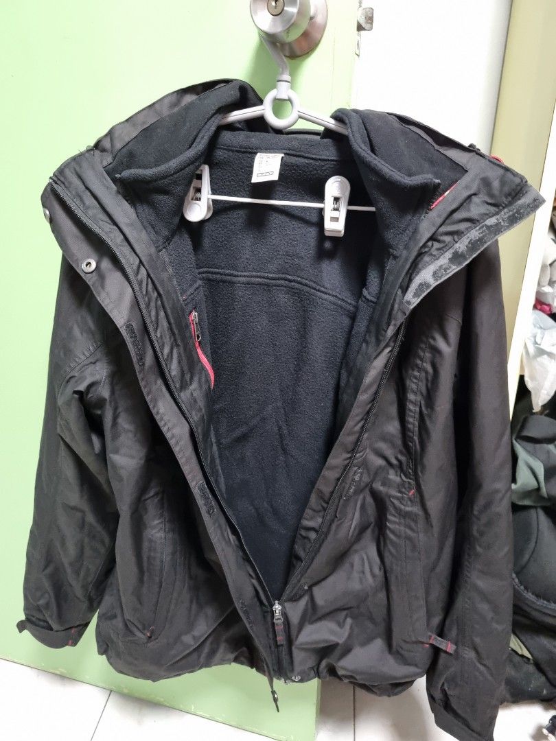 Decathlon Quechua 3 in 1 wind breaker fleece winter jacket