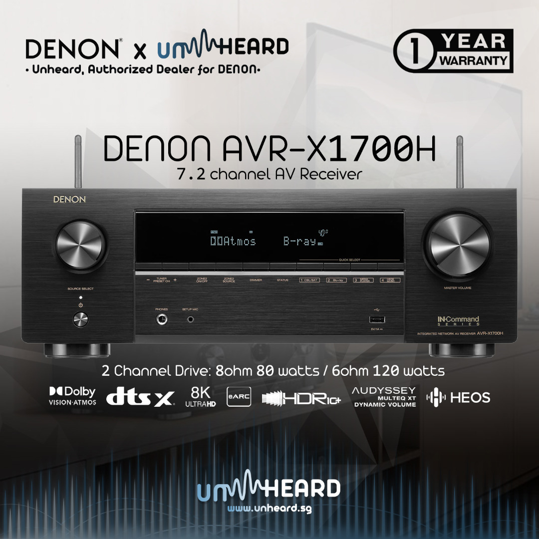 Denon AVRX1700H AV Receiver 7.2 Home Theatre Amplifier Denon X1700