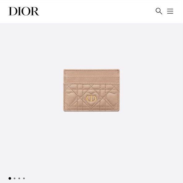 Dior Caro Five-Slot Cardholder Heart Motif, Women's Fashion, Bags