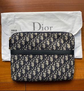 Christian Dior Travel Kit 5in1 Blue Dior Oblique Jacquard Ghw