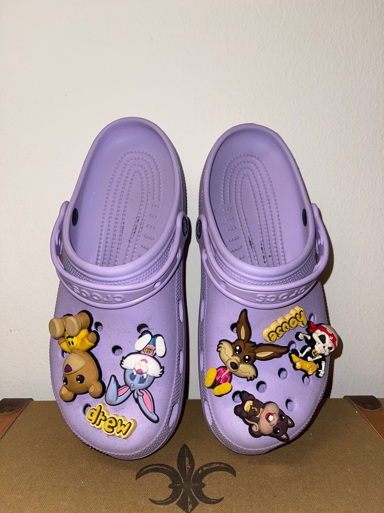 Drew House x Crocs Justin Bieber Collab, Men's Fashion, Footwear, Flipflops and Slides on Carousell