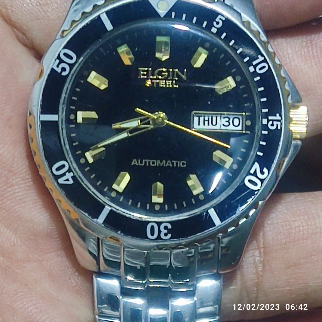 Elgin steel deals automatic watch