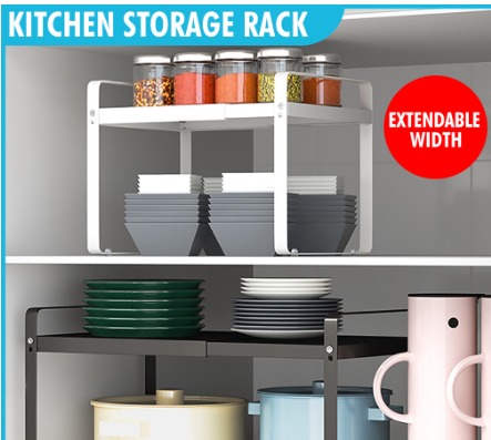 Extendable Kitchen Storage Rack*Adjustable*Table Top*Cabinet STR0600 ...