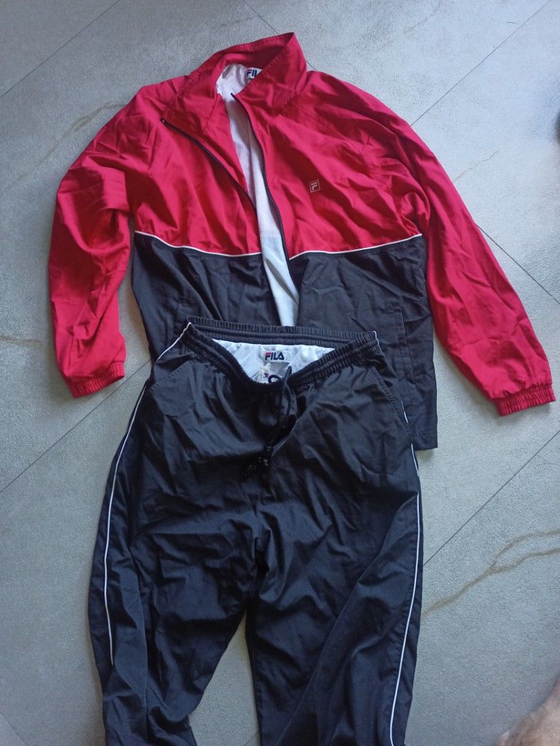 Fila Track Suits Red Men s Fashion Activewear on Carousell