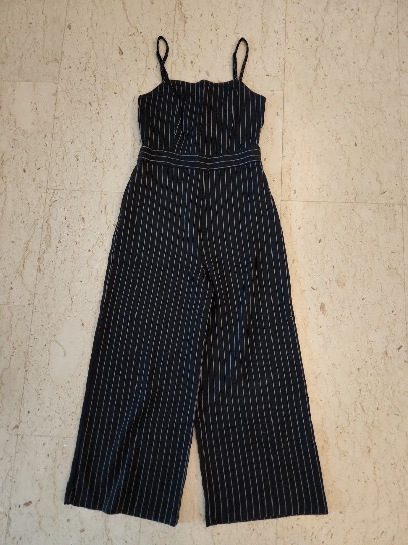 Forever 21 pinstripe jumpsuit discount