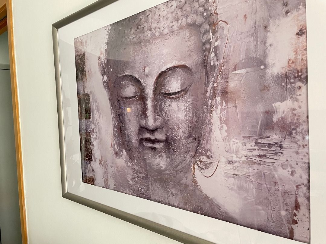 Framed Buddha art print Ikea frame 60 x 90, Hobbies & Toys