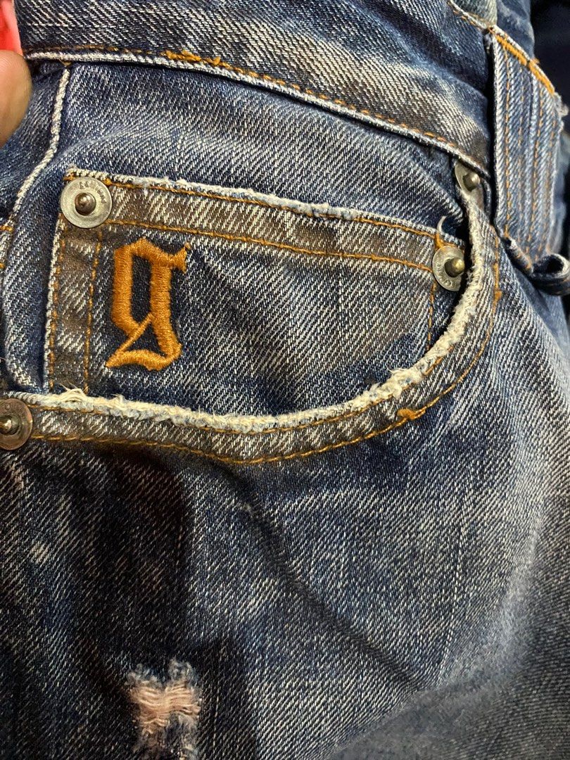 Galliano Distressed Cropped Jeans (Category: Luxury Apparel) located in Cordon. Submitted by bitxybitx (Listing ID 1214613783, Image 2). Description: One of a kind John Galliano Distressed Cropped Jeans With the designers Iconic newspaper print on the inside pockets. Edgy Distressing placements on jeans 29-30 Waist .