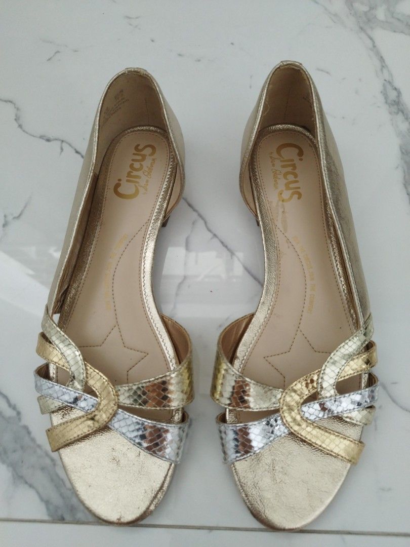 Gold silver top sandals