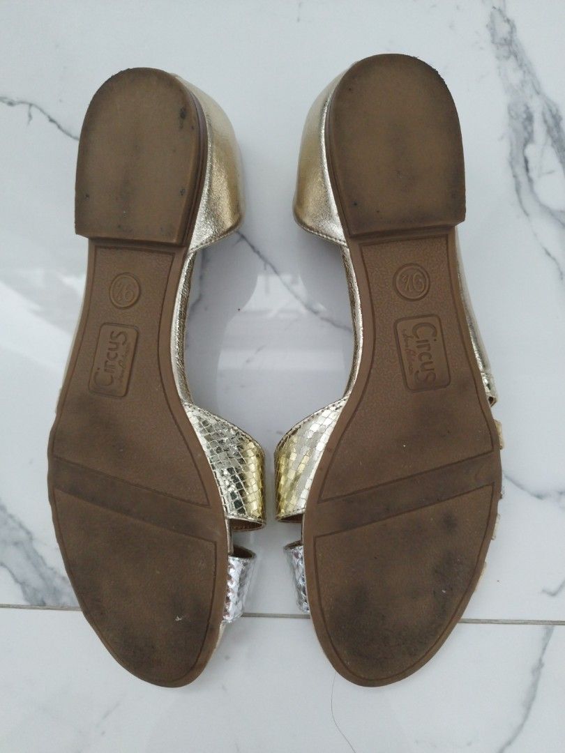 Gold deals silver sandals