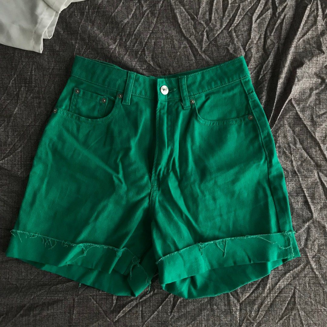 Green 2025 jean shorts