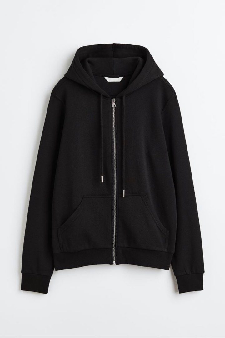 H M Hoodie Jacket Black Women s Fashion Coats Jackets