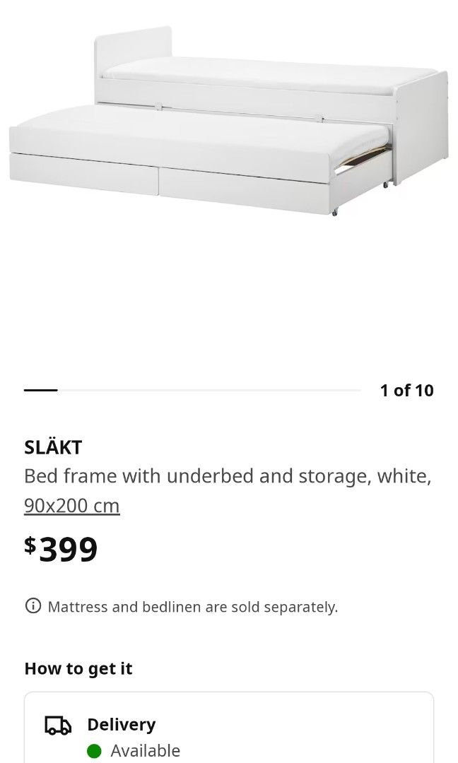 Ikea Single Bed Frame, Furniture & Home Living, Furniture, Bed Frames