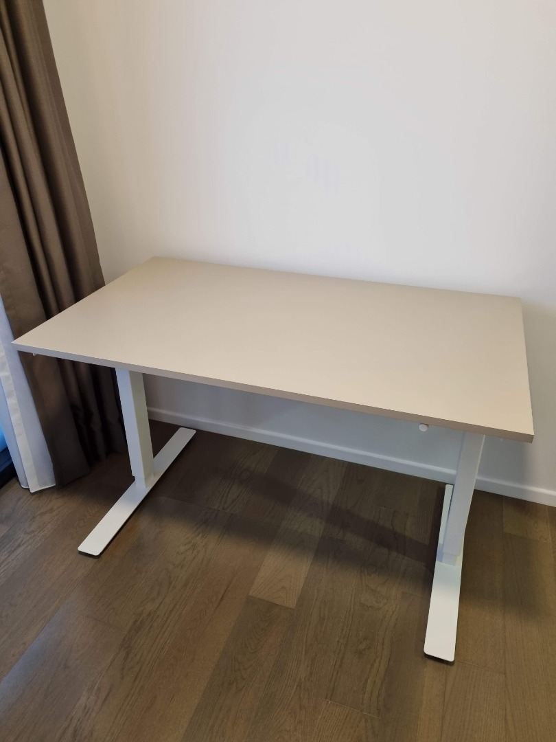 IKEA TROTTEN sit/stand desk beige 120x70, Furniture & Home Living, Furniture, Tables & Sets on
