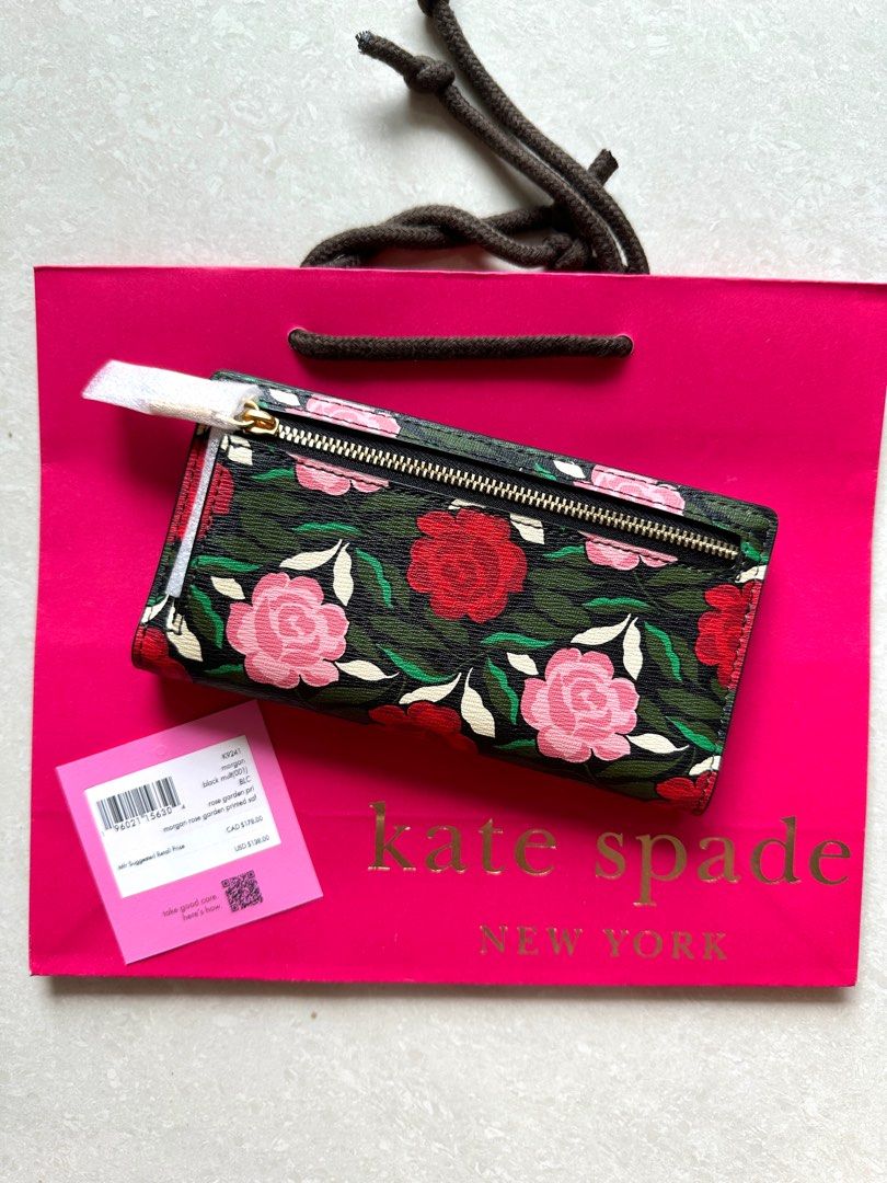 morgan rose garden print wristlet card case
