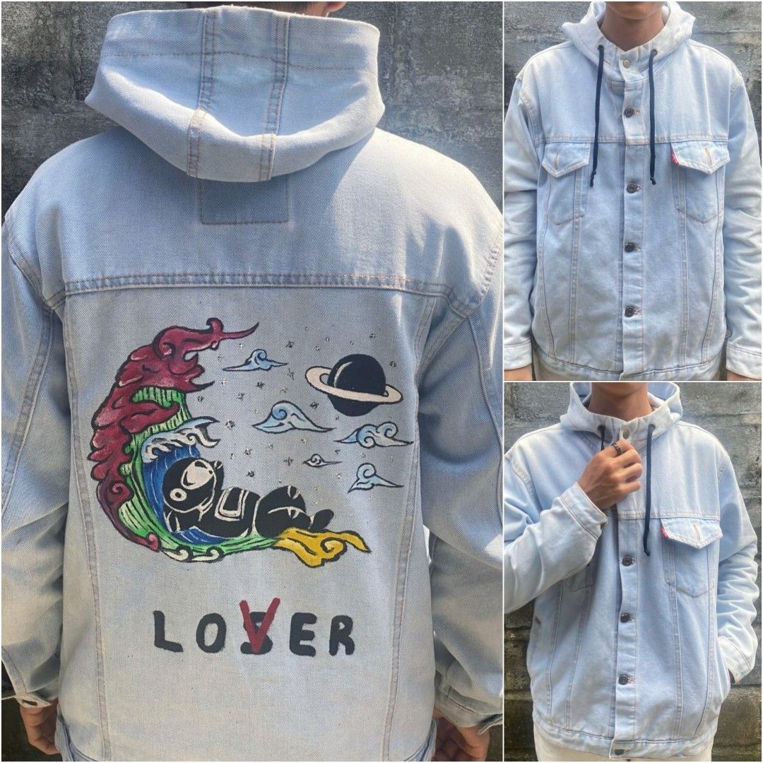 Jaket jeans custom best sale art
