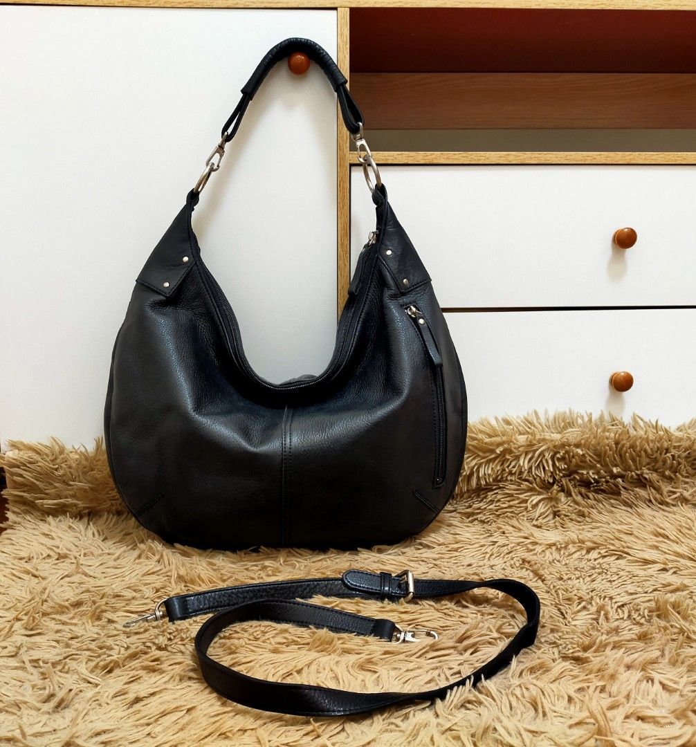 Genuine leather hobo on sale shoulder bags
