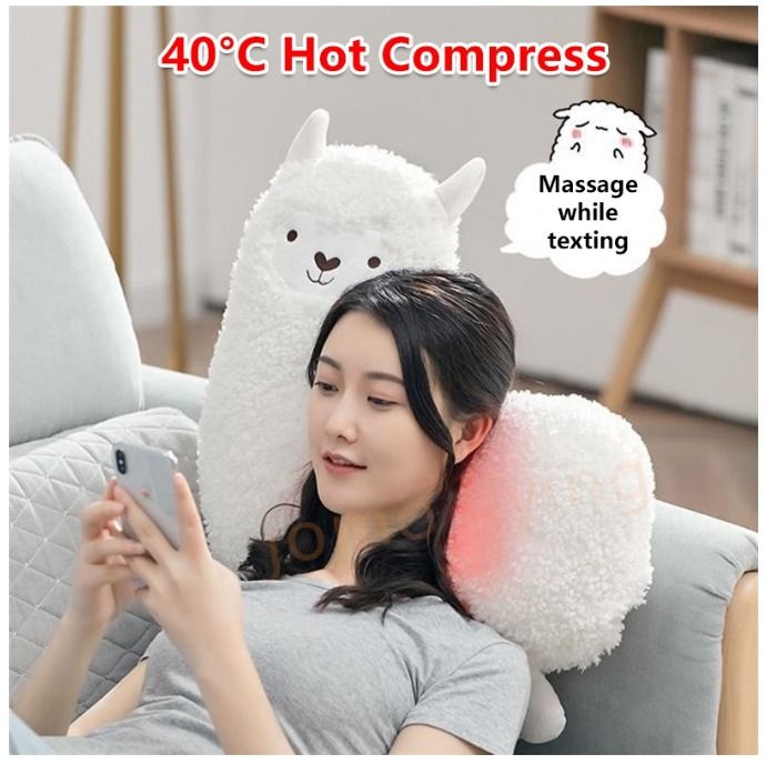Japanese Electric Alpaca Heat Massager Pillow Cushion Hot Compress Massage Cute Valentines Day Vday Gift Idea