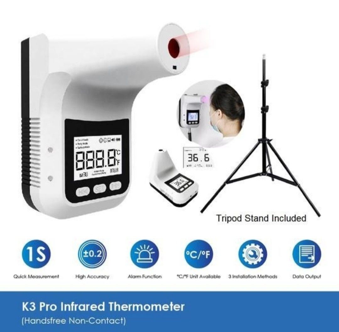 K3 Pro Infra Thermometer w Stand, Health & Nutrition, Thermometers on