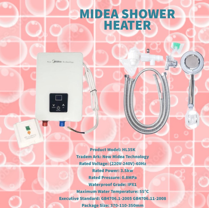 MIDEA Instant Electric Water Heater Shower Heater Model HL35K