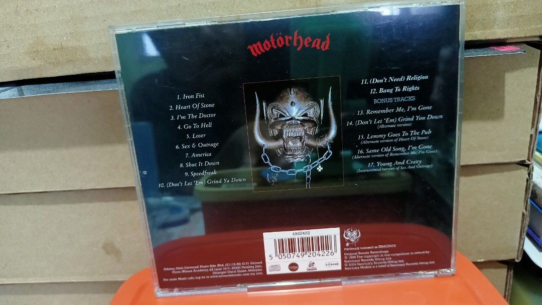 Motorhead Iron Fist Malaysian Edition, Hobbies & Toys, Music & Media ...