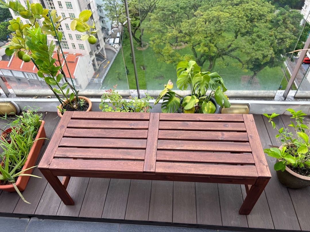 MOVE.OUT IKEA APPLARO Bench wood brown 114 cm 2 cushion seats