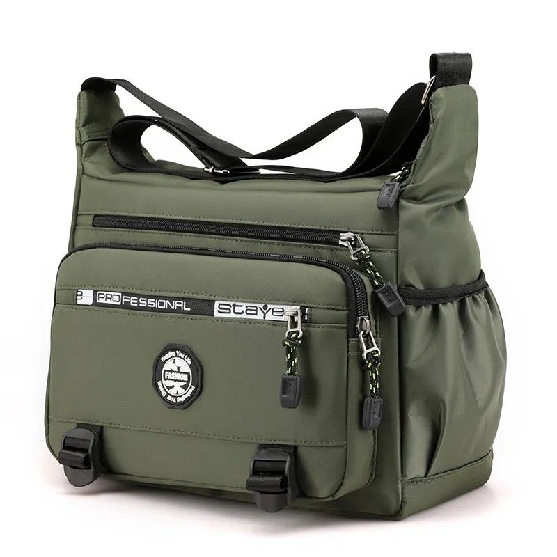 Multi layer Pocket Design Oxford Shoulder Bag Large Capacity Men s