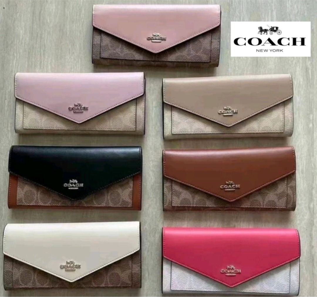 Soft wallet in colorblock signature canvas best sale