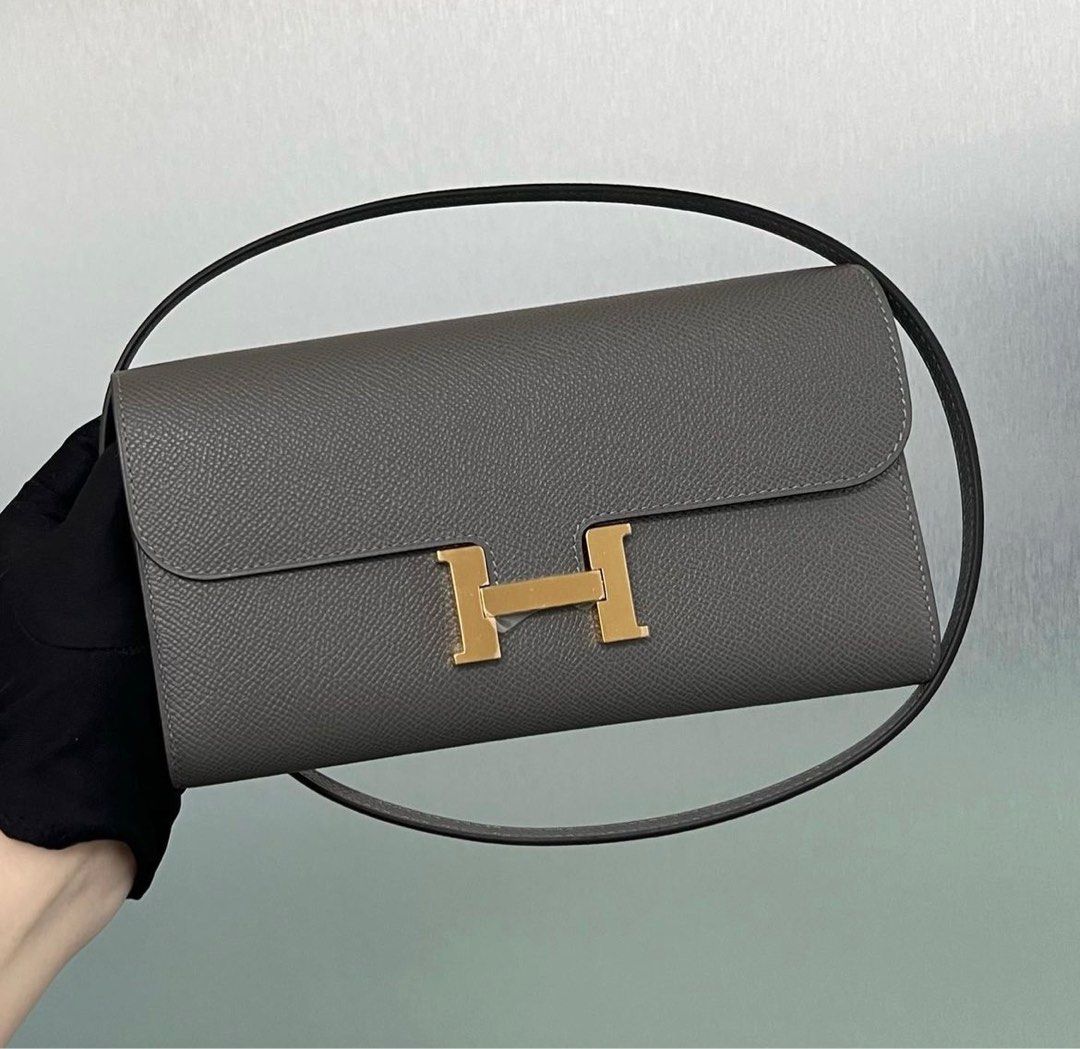 Hermes Constance Wallet To Go Gris Meyer Epsom Gold Hardware