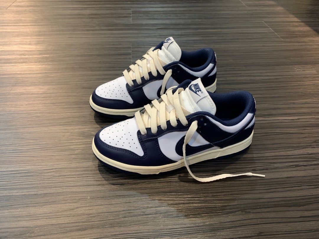 「二手」尚智購買 女款Nike Dunk Low 「Vintage Navy」DD1503-115超人氣配色海軍藍奶油鞋款