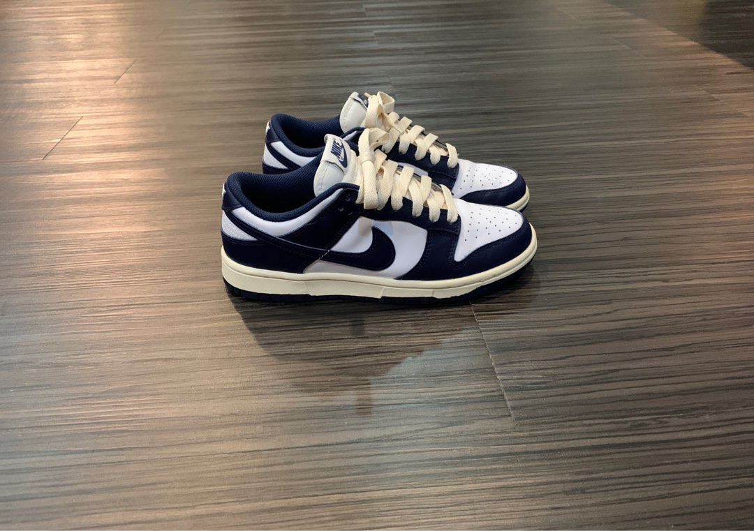 「二手」尚智購買 女款Nike Dunk Low 「Vintage Navy」DD1503-115超人氣配色海軍藍奶油鞋款