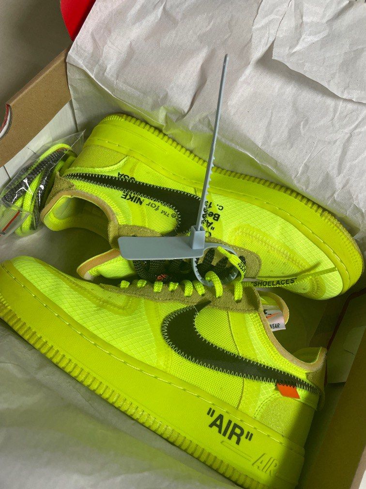 Worth $1000? Nike Air Force 1 OFF WHITE Volt by Virgil Abloh 