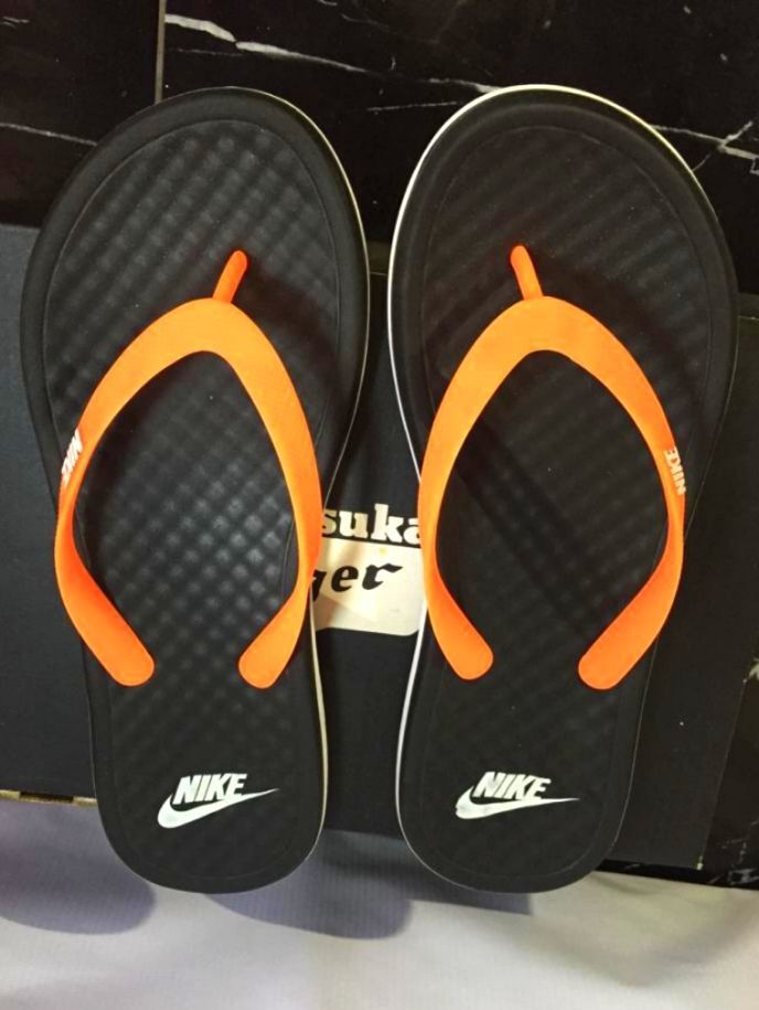 Nike slippers new arrivals black and orange