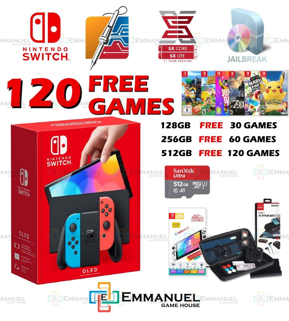 Nintendo Switch OLED / V2 Jailbreak SX Core Jailbreak System with Games Customization by