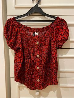 off shoulder red top chinese lunar new near