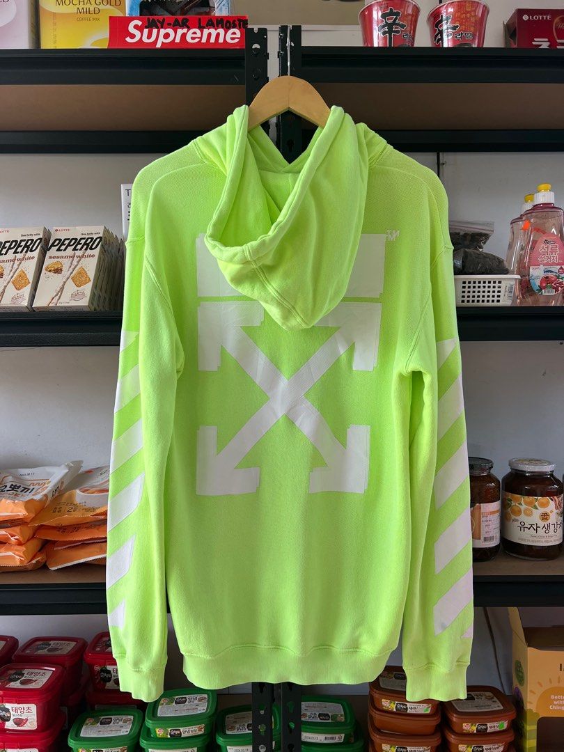 Off-White C/O Virgil Abloh Oversized Printed Cotton Jersey Hoodie at 1stDibs