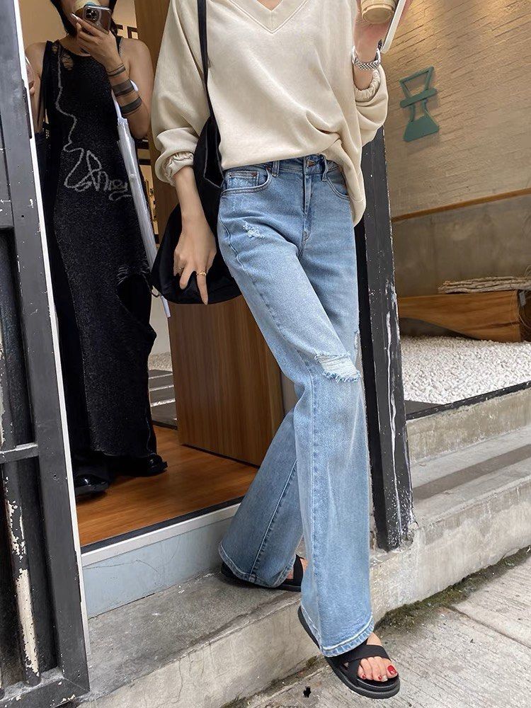 wide leg flare jeans