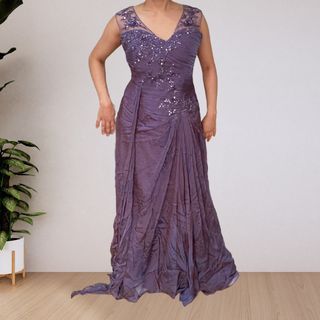 Padded Purple Evening Dress