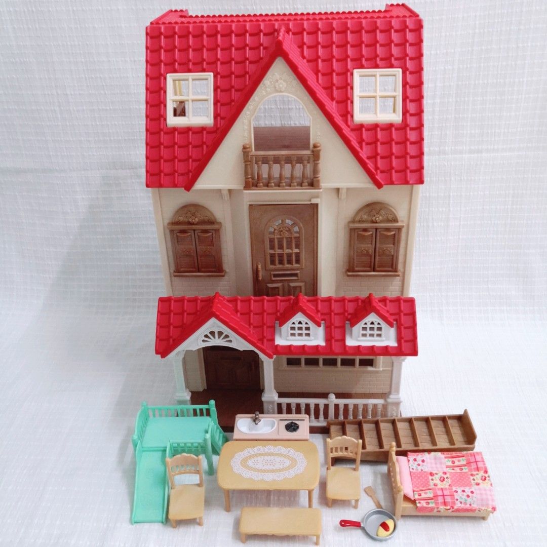 Preloved Sylvanian Families Cosy Cottage Sweet Raspberry Home with box