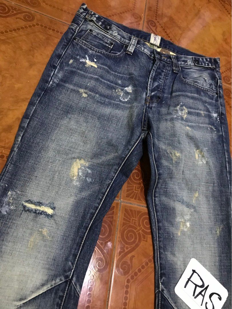 PRPS Distress Paint splattered Jeans (Category: Jeans) located in Santo Tomas. Submitted by pickers_corner (Listing ID 1214701353, Image 2). Description: PRPS Skinny Stretch Distress Paint Splatterd Jeans Button Japan Excellent Actual W33-34 L40 H6 .