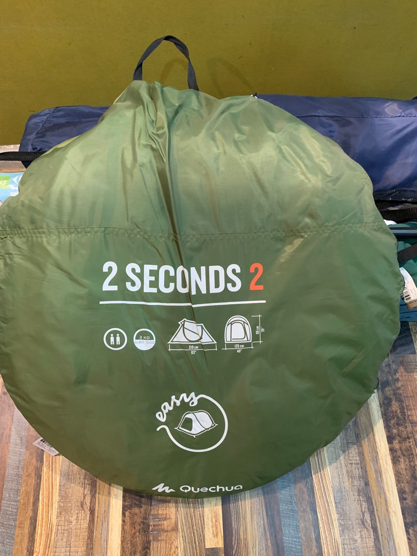 Quechua 2seconds tent, brand new tent & folding stools & chairs