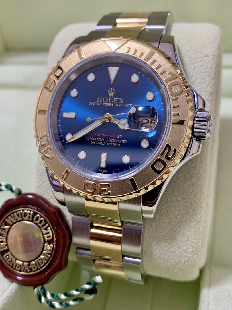 Rolex yachtmaster two tone blue dial hotsell