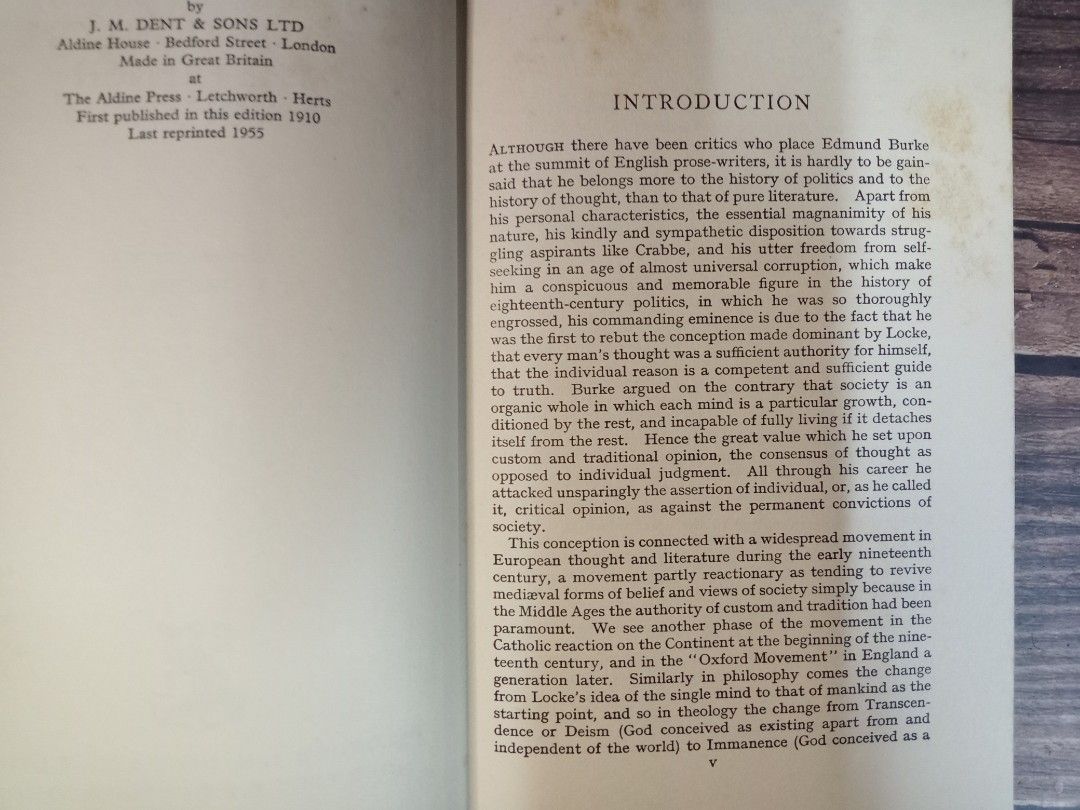 Reflection on the French Revolution by Edmund Burke, Hobbies & Toys ...