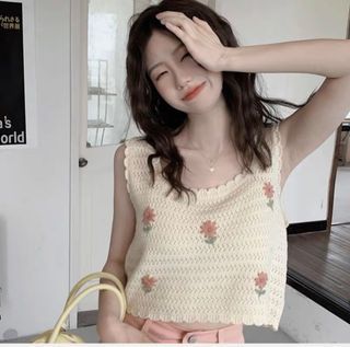 Rib-knit singlet top