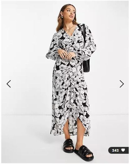 River island black white dress sale