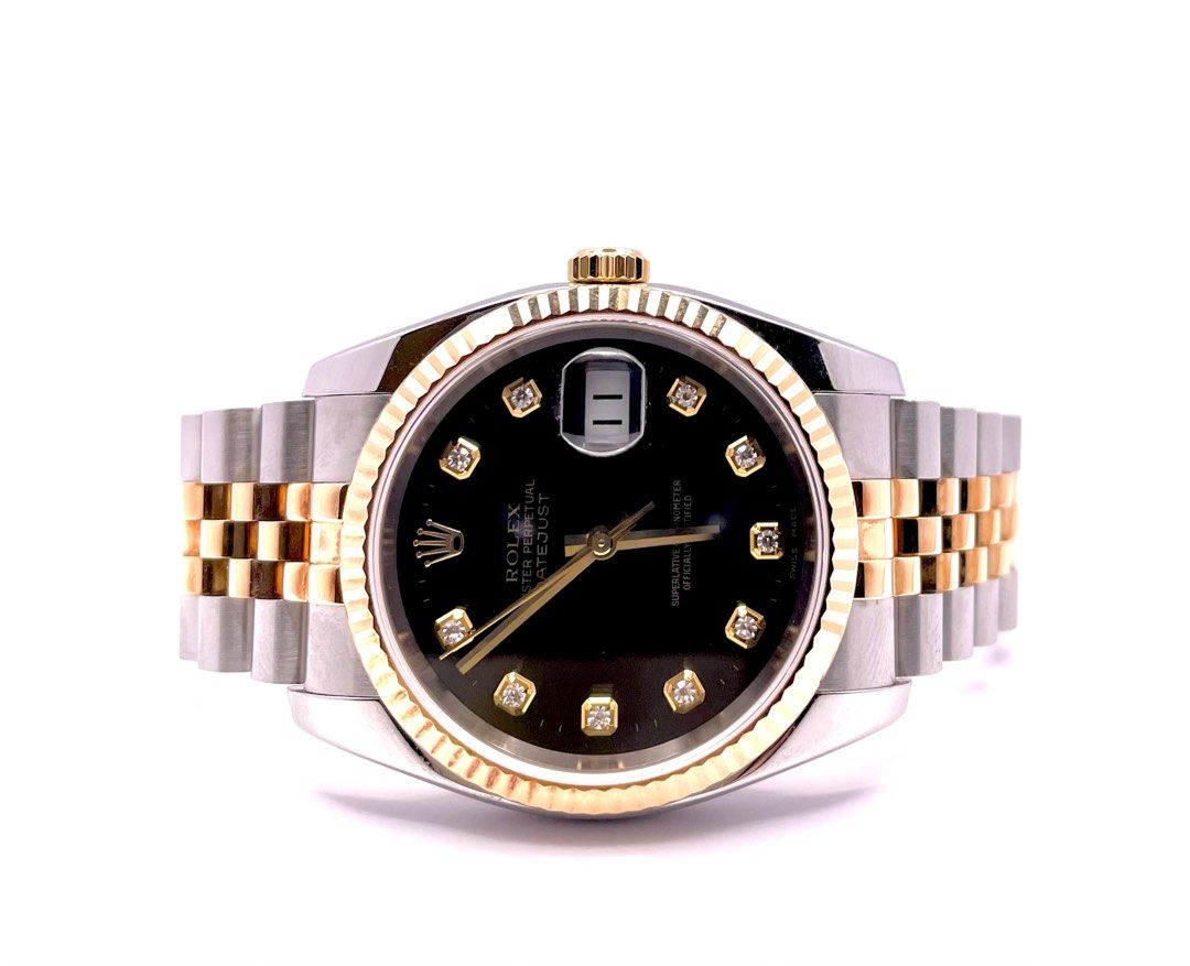 Rolex 116233 DateJust Black Dial with Diamond Index, Luxury, Watches on ...