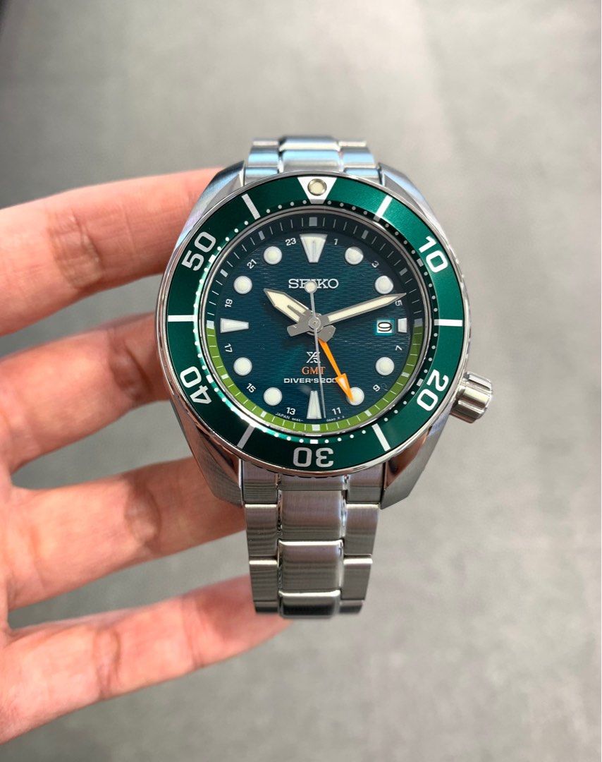 Seiko 精工Prospex SFK003J1 SUMO GMT Solar 太陽能綠面綠圈橙色GMT針