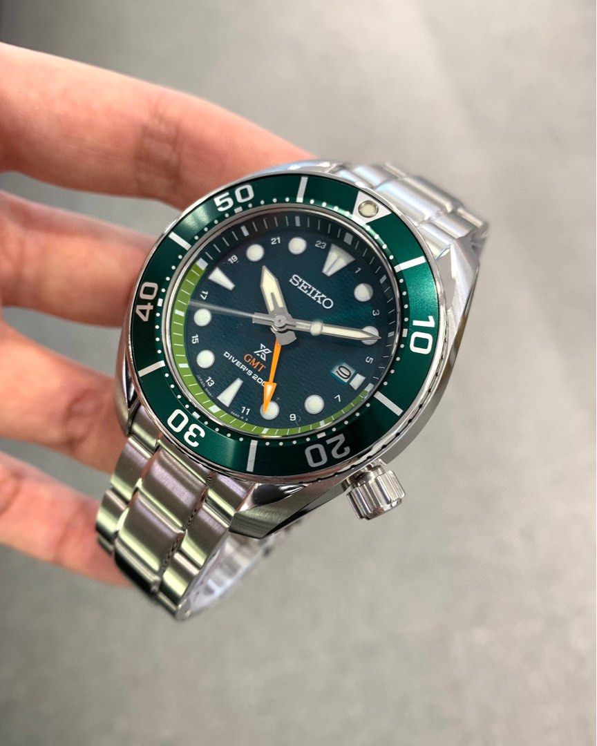 Seiko 精工Prospex SFK003J1 SUMO GMT Solar 太陽能綠面綠圈橙色GMT針