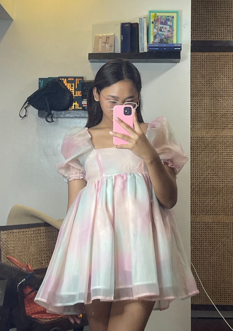 Selkie babydoll organza rainbow dress dupe, Women's Fashion, Dresses