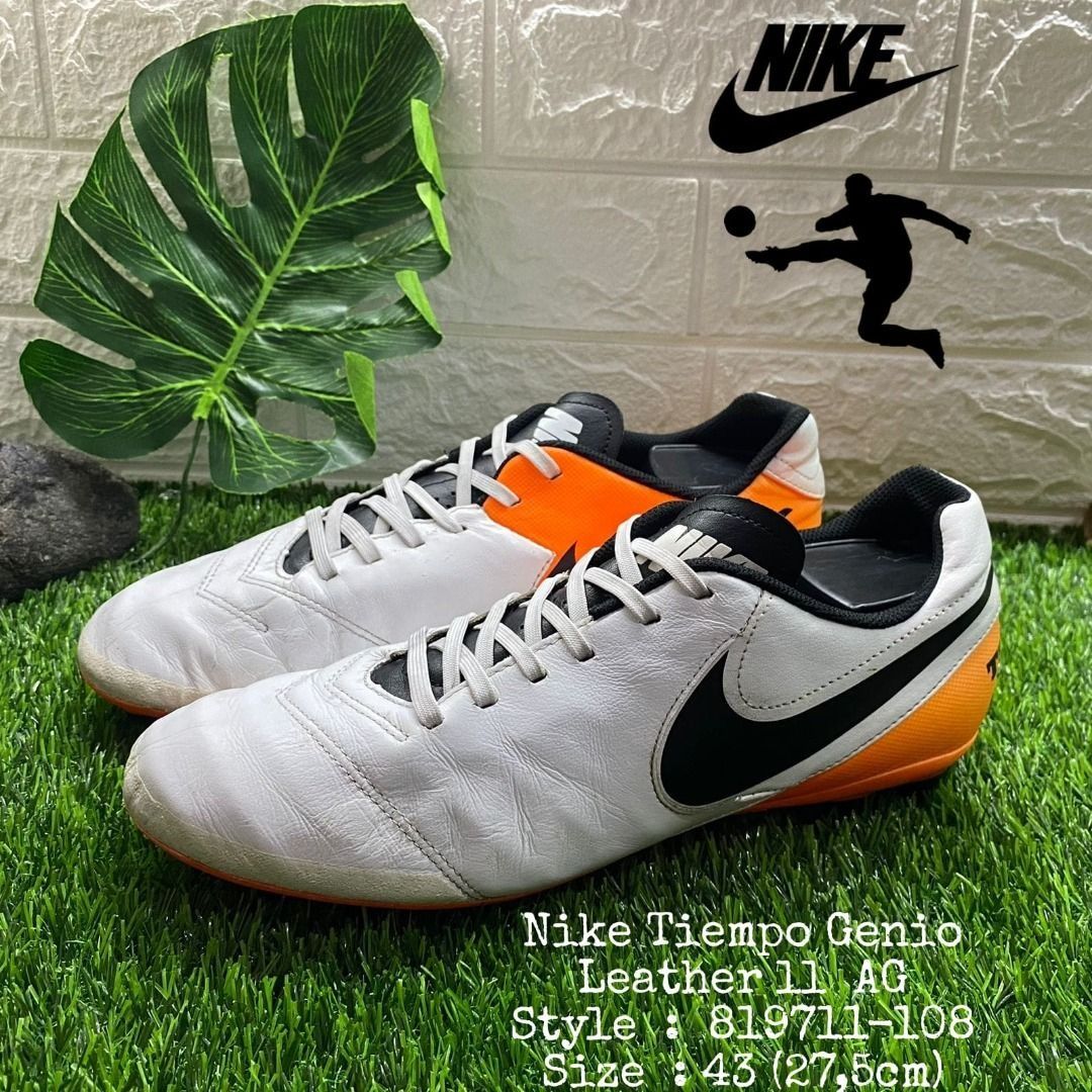 Sepatu Bola Nike Tiempo 819711 108 Genio 11 AG Leather White
